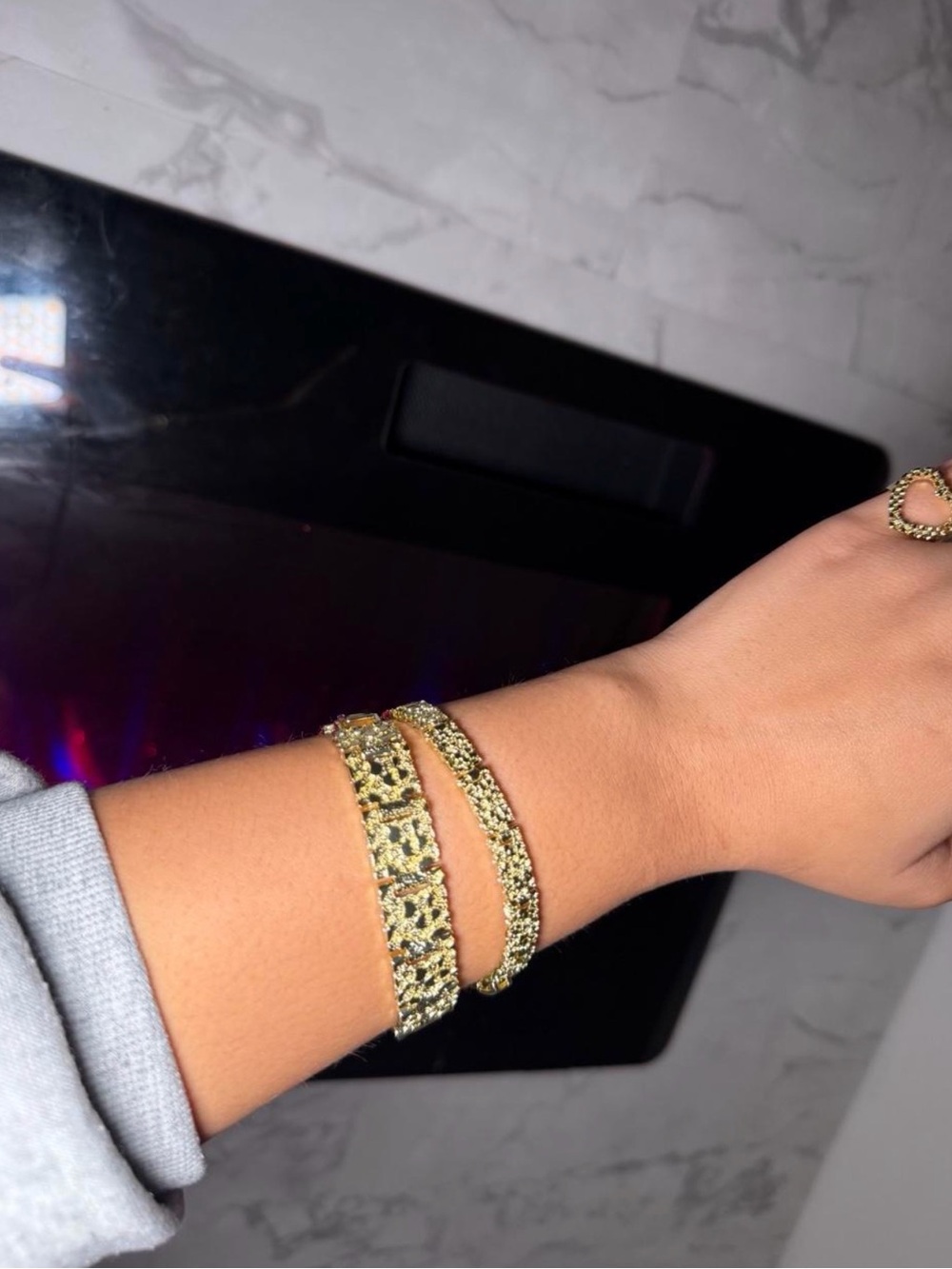 8mm gold nugget bracelet